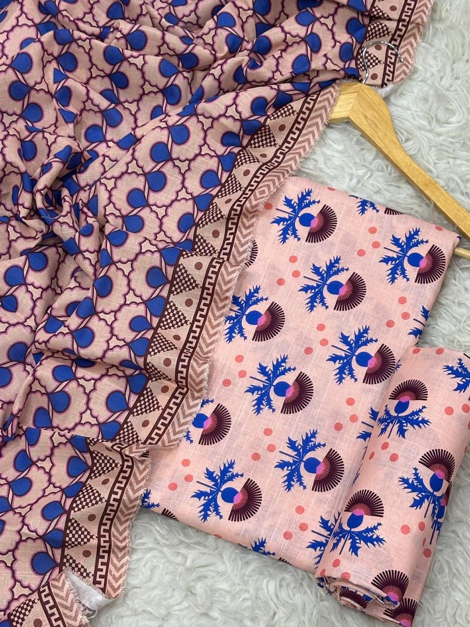 Printed Khaddar Set – Pastel Bloom