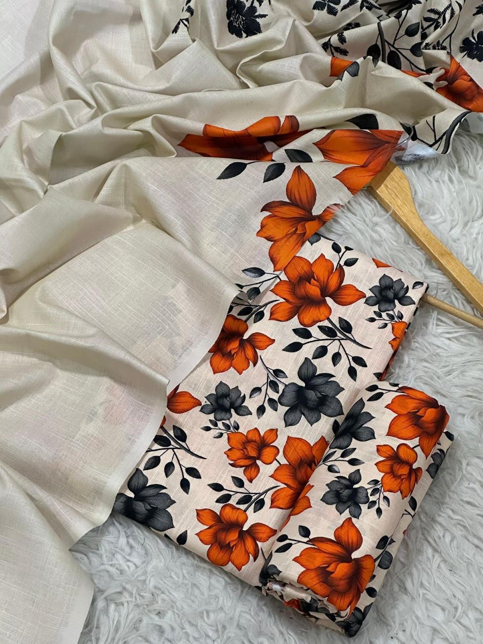 Autumn Blossom Khaddar 3-Piece