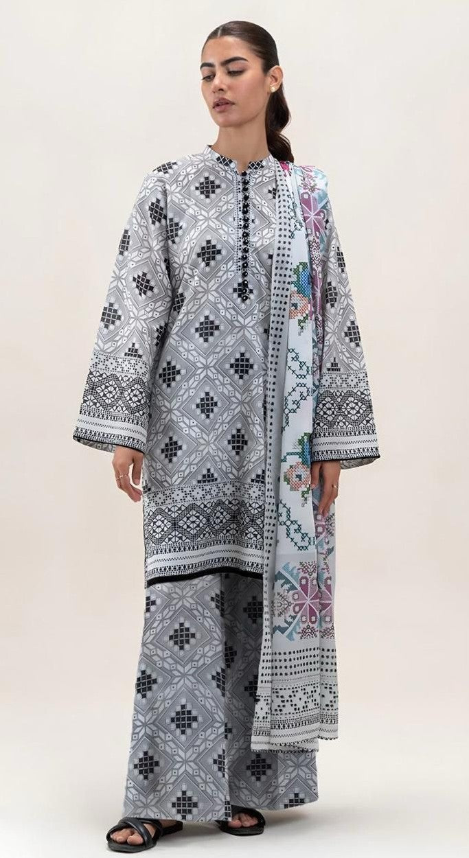 Printed Khaddar Set – Pastel Bloom